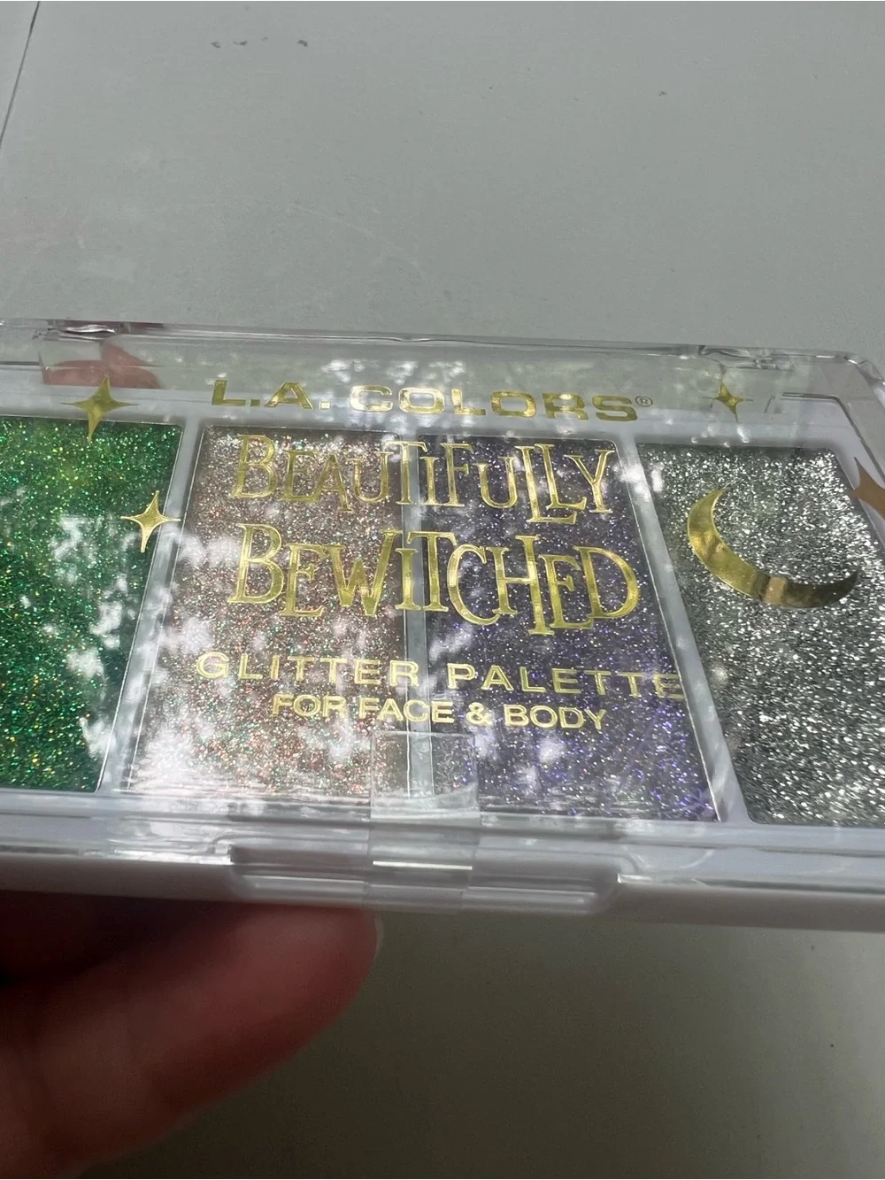 L.A. Colors Beautifully Bewitched Glitter Palette - Pink, Purple, Green, Silver